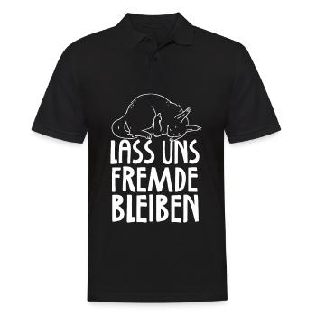 Lass Uns Fremde Bleiben - Männer Poloshirt - Schwarz - Vorne - Kai (181cm)