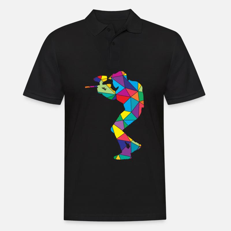 Low Poly Shooting Polygon Paintball - Polo Homme - noir