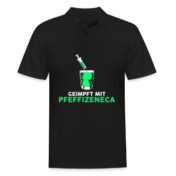 Inoculé avec de la liqueur de menthe poivrée - Polo Homme - noir - Devant - Kai (181cm)