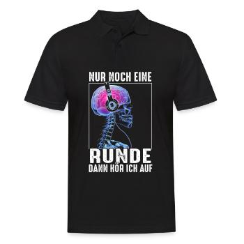 Nur Noch Eine Runde Zocken Gamer Skelett - Männer Poloshirt - Schwarz - Vorne - Kai (181cm)