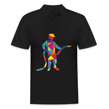 Fire Brigade Polygon Firefighter - Men's Polo Shirt - black - Front - Kai (181cm)