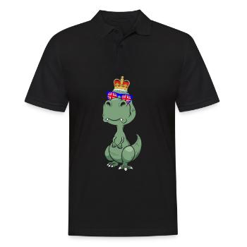 Dino portant la couronne de la reine d’Angleterre - Polo Homme - noir - Devant - Kai (181cm)