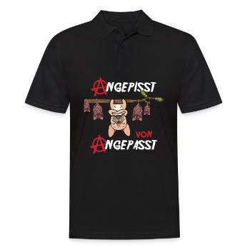 Angepisst von Angepasst Rebell Be Different Hund - Männer Poloshirt - Schwarz - Vorne - Kai (181cm)