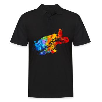 Schildkröte Splash Art Tierliebhaber - Männer Poloshirt - Schwarz - Vorne - Kai (181cm)