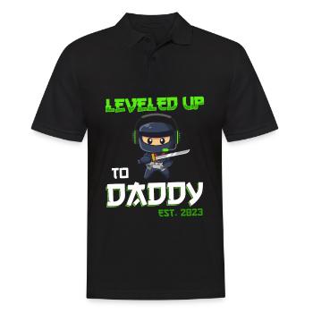 Leveled Up To Daddy Est. 2023 Gaming Ninja - Men's Polo Shirt - black - Front - Kai (181cm)
