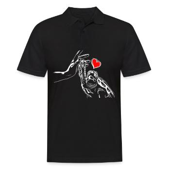 Turtle heart holding hands with turtle - Men's Polo Shirt - black - Front - Kai (181cm)