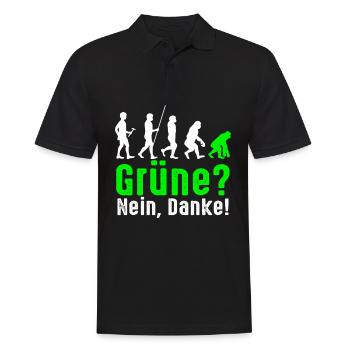Grün Nein Danke Stellungnahme - Männer Poloshirt - Schwarz - Vorne - Kai (181cm)