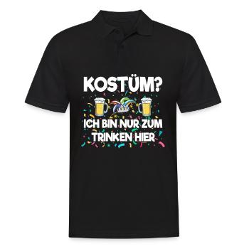 Kostüm? Ich bin nur zum Trinken hier - Männer Poloshirt - Schwarz - Vorne - Kai (181cm)