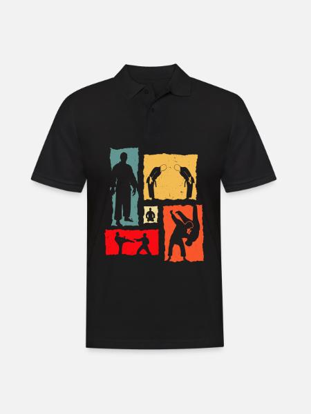 Judo Retro - Men's Polo Shirt - black