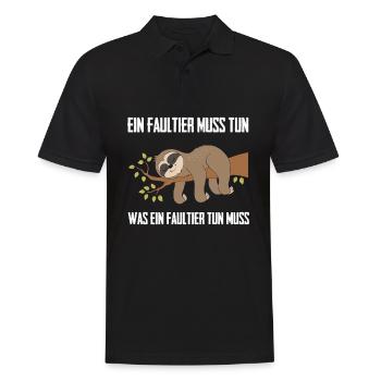 Ein Faultier Muss Tun Was Ein Faultier Tun Muss - Männer Poloshirt - Schwarz - Vorne - Kai (181cm)