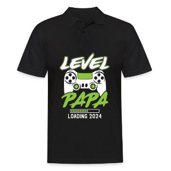 Papa Level Loading 2024 - Men's Polo Shirt - black - Front - Kai (181cm)