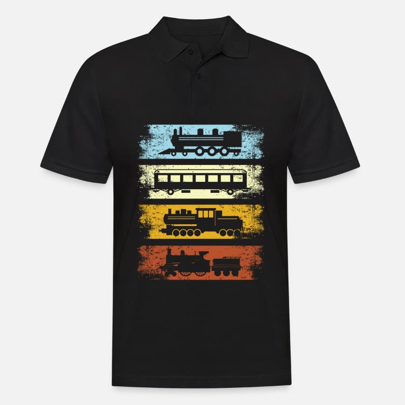 Retro Eisenbahn Vintage - Männer Poloshirt - Schwarz