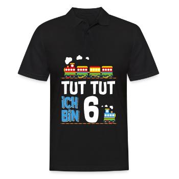 6. Geburtstag Tut Tut Eisenbahn Zug 6 Jahre - Männer Poloshirt - Schwarz - Vorne - Kai (181cm)