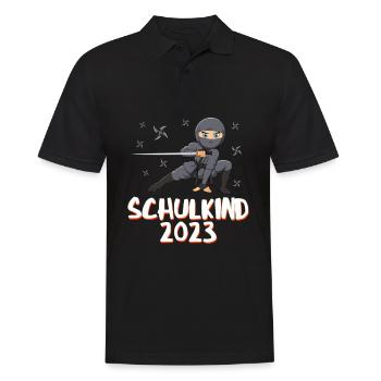 Schulkind 2023 Ninja - Männer Poloshirt - Schwarz - Vorne - Kai (181cm)