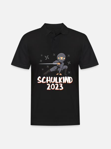 Schulkind 2023 Ninja - Männer Poloshirt - Schwarz