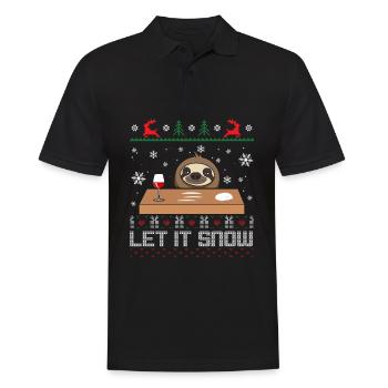 Let it snow Sloth Ugly Sweater - Polo Homme - noir - Devant - Kai (181cm)