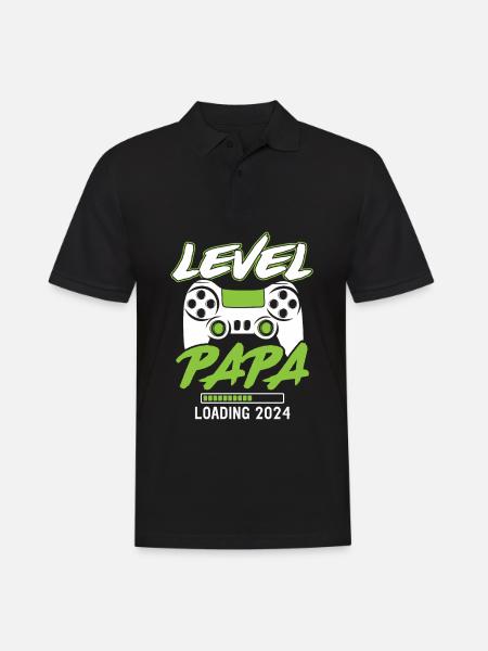Papa Level Loading 2024 - Men's Polo Shirt - black