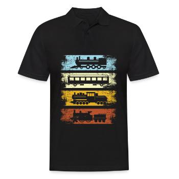 Rétro chemin de fer Vintage - Polo Homme - noir - Devant - Kai (181cm)