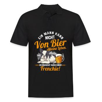Ein Mann Kann Nicht Von Bier Alleine Leben Hund - Männer Poloshirt - Schwarz - Vorne - Kai (181cm)