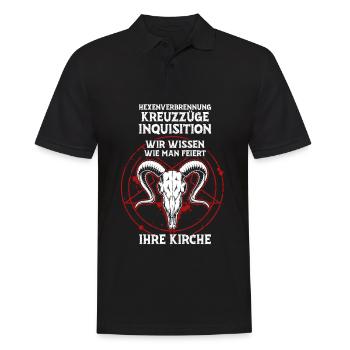 Kreuzzüge Inquisition Kirche wissen wie man feiert - Männer Poloshirt - Schwarz - Vorne - Kai (181cm)