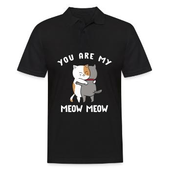 You are my Meow Meow Katze - Männer Poloshirt - Schwarz - Vorne - Kai (181cm)
