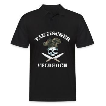 Taktischer Feldkoch - Männer Poloshirt - Schwarz - Vorne - Kai (181cm)