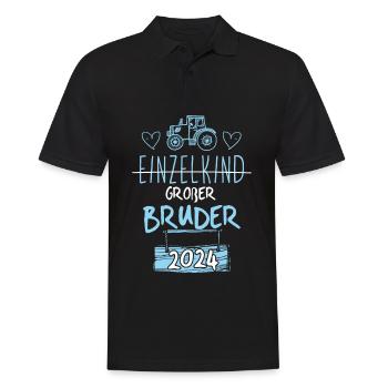 Großer Bruder 2024 Traktor - Männer Poloshirt - Schwarz - Vorne - Kai (181cm)