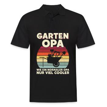 Garten Opa Wie Ein Normaler Opa Nur Viel Cooler - Männer Poloshirt - Schwarz - Vorne - Kai (181cm)