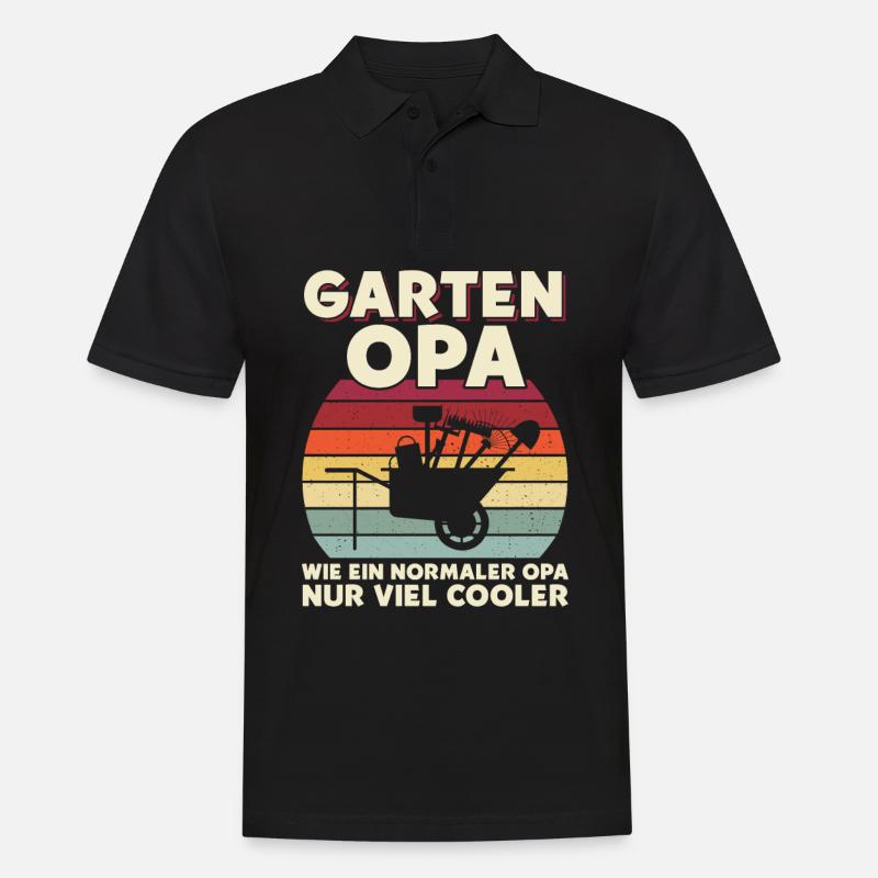 Garten Opa Wie Ein Normaler Opa Nur Viel Cooler - Männer Poloshirt - Schwarz