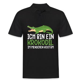 Ich Bin Ein Krokodil Im Menschen Kostüm - Männer Poloshirt - Schwarz - Vorne - Kai (181cm)