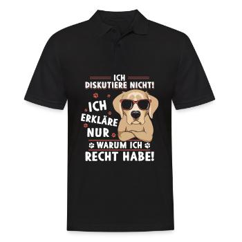 Ich diskutiere nicht erkläre warum ich Recht habe - Männer Poloshirt - Schwarz - Vorne - Kai (181cm)