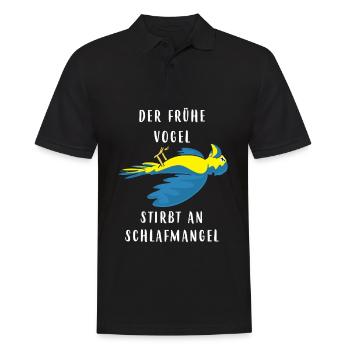 Der frühe Vogel stirbt an Schlafmangel - Männer Poloshirt - Schwarz - Vorne - Kai (181cm)