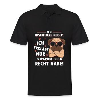 Ich diskutiere nicht erkläre warum ich Recht habe - Männer Poloshirt - Schwarz - Vorne - Kai (181cm)