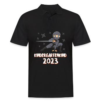 Kindergartenkind 2023 - Männer Poloshirt - Schwarz - Vorne - Kai (181cm)