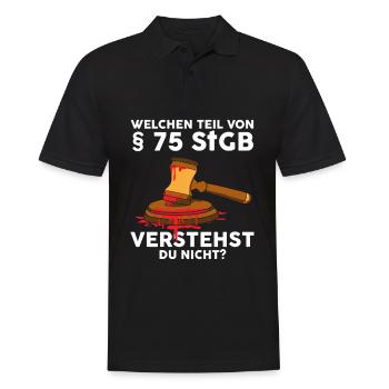Welchen Teil von §75 verstehst du nicht - Männer Poloshirt - Schwarz - Vorne - Kai (181cm)