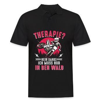 Motocross Therapie Nein Danke ich muss in den Wald - Männer Poloshirt - Schwarz - Vorne - Kai (181cm)