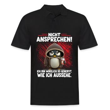 Pinguin Nicht Ansprechen Ich Bin Wirklich Genervt - Männer Poloshirt - Schwarz - Vorne - Kai (181cm)