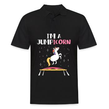 Jumpicorn Unicorn Trampoline - Polo Homme - noir - Devant - Kai (181cm)