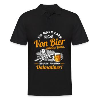 Ein Mann Kann Nicht Von Bier Alleine Leben Hund - Männer Poloshirt - Schwarz - Vorne - Kai (181cm)