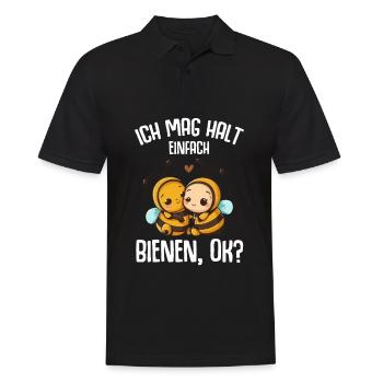 Ich mag halt Bienen Imker Bienenzüchter Honig - Männer Poloshirt - Schwarz - Vorne - Kai (181cm)