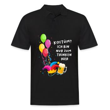 Kostüm? Ich bin nur zum Trinken hier - Männer Poloshirt - Schwarz - Vorne - Kai (181cm)