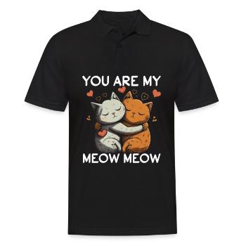 You are my Meow Meow Valentinstag - Männer Poloshirt - Schwarz - Vorne - Kai (181cm)
