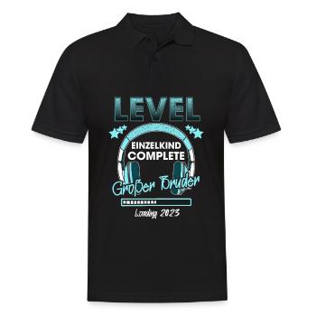 Großer Bruder 2023 Loading Einzelkind Gamer - Männer Poloshirt - Schwarz - Vorne - Kai (181cm)