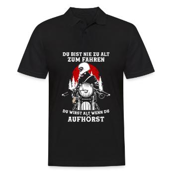 Du bist nie zu alt zum Fahren Opa Motorrad - Männer Poloshirt - Schwarz - Vorne - Kai (181cm)