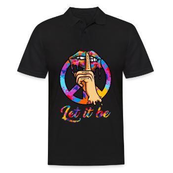 Wisper Peace Sign Whisper Let It Be Wisdom - Men's Polo Shirt - black - Front - Kai (181cm)
