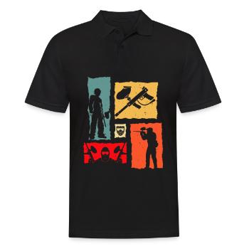 Boule de douleur Rétro - Polo Homme - noir - Devant - Kai (181cm)