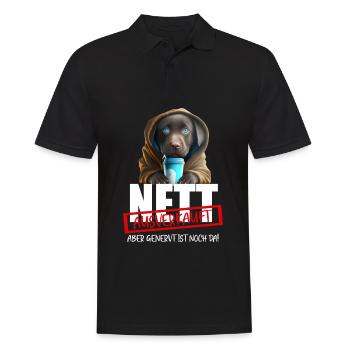 Hund Nett Ausverkauft Genervt - Männer Poloshirt - Schwarz - Vorne - Kai (181cm)