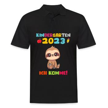 Kindergarten 2023 Ich Komme Kindergartenkind - Männer Poloshirt - Schwarz - Vorne - Kai (181cm)