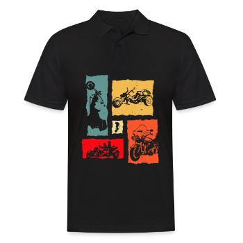 Trike Retro - Männer Poloshirt - Schwarz - Vorne - Kai (181cm)