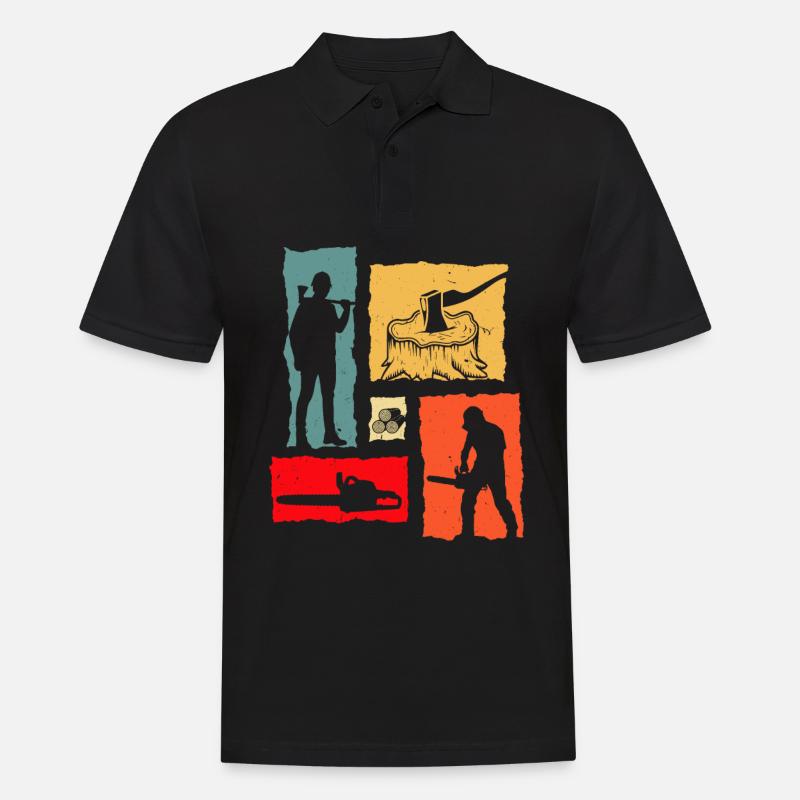 Lumberjack Retro - Männer Poloshirt - Schwarz